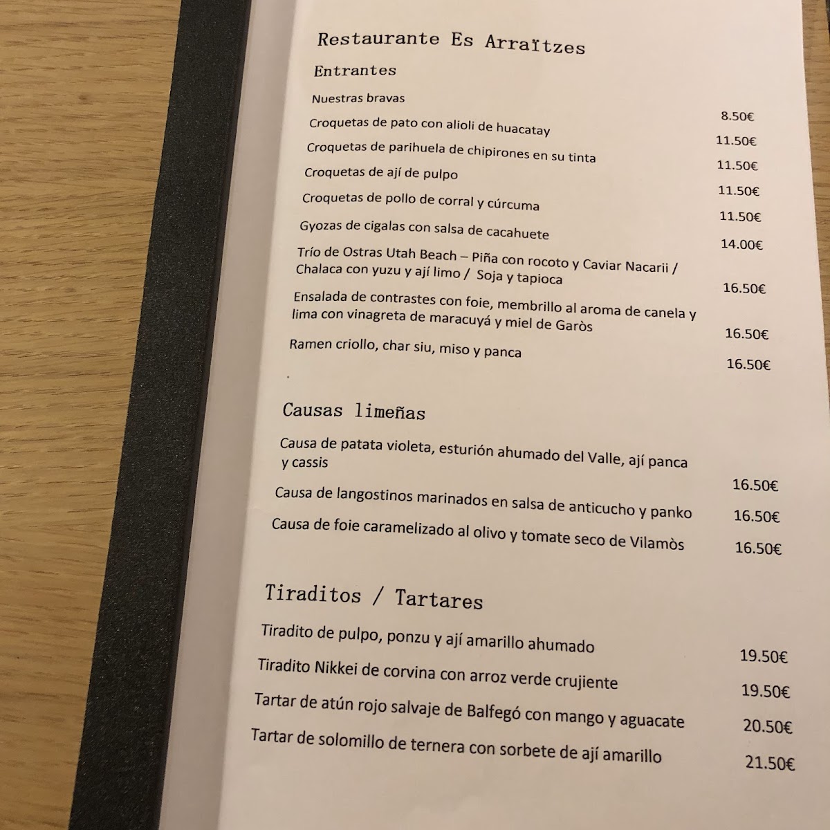 Menu Es Arraïtzes Restaurant-1