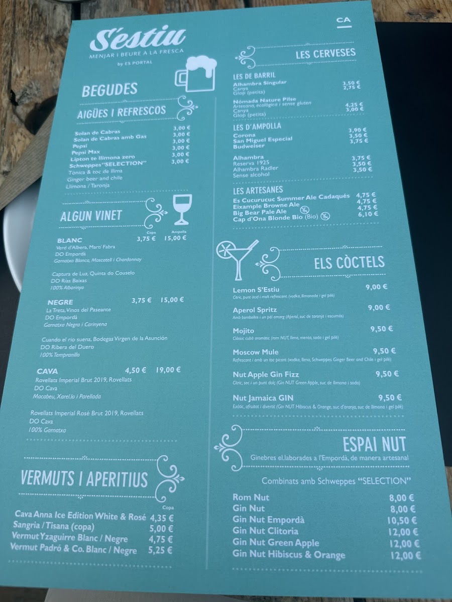 Menu Es Portal Hotel Gastronòmic - Es Portal Restaurant-2