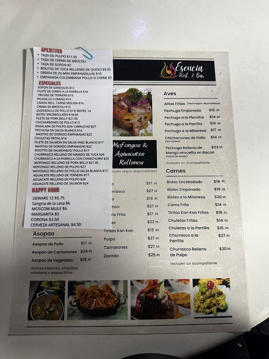 Menu Esencia Restaurante & Bar-1