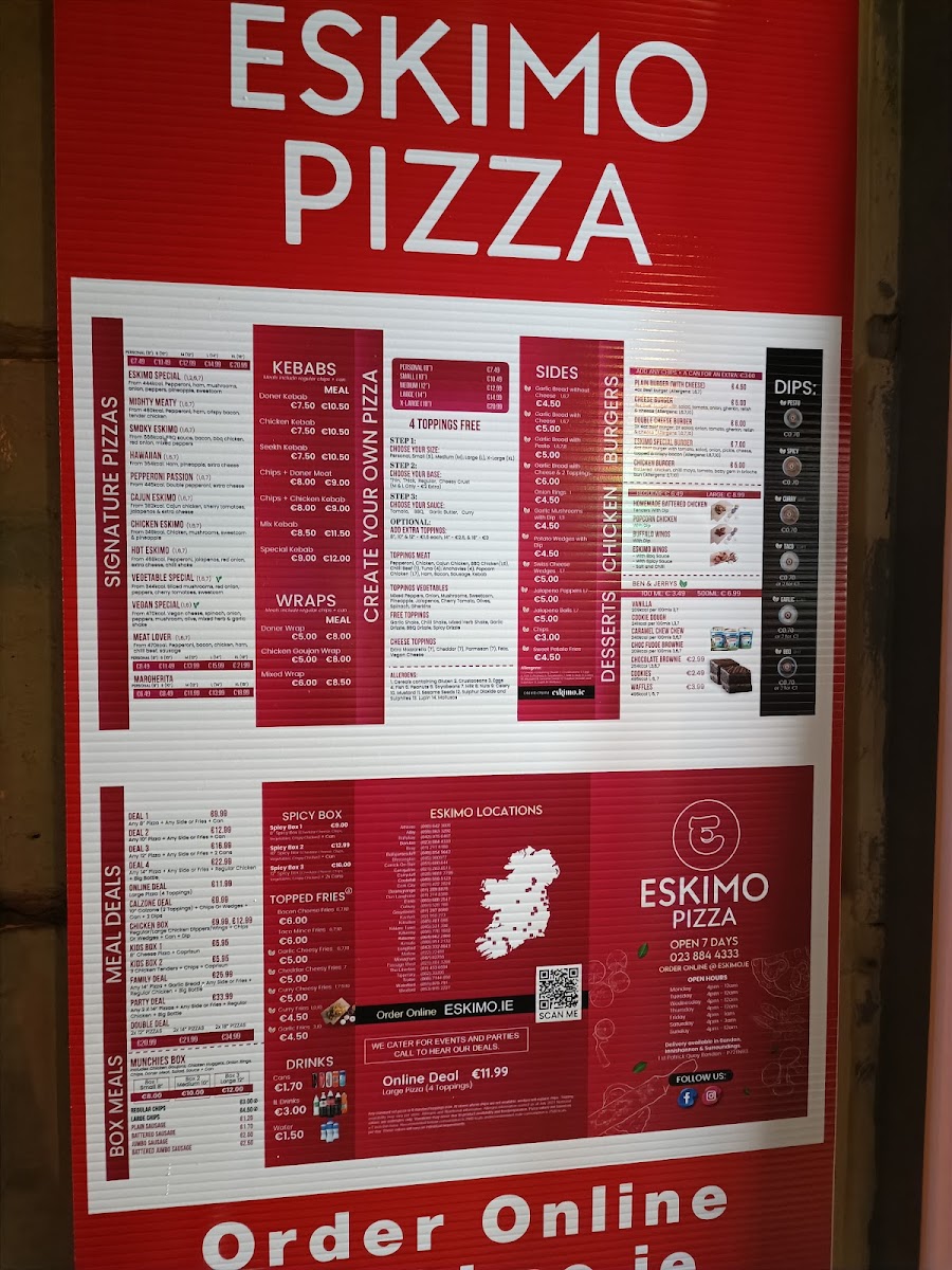 Menu Eskimo Pizza Bandon-2