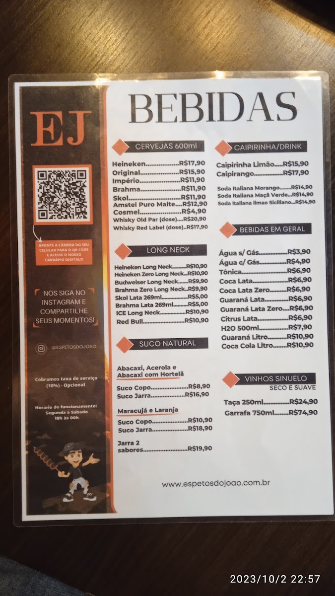 Menu Espetos Do João - Unidade Boa Esperança-2