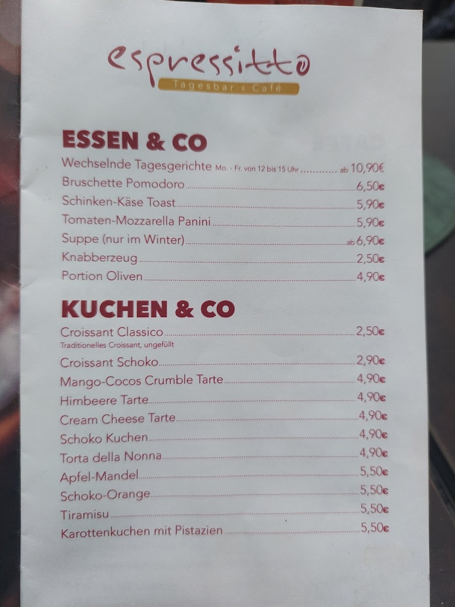 Menu Espressitto Cafe-1