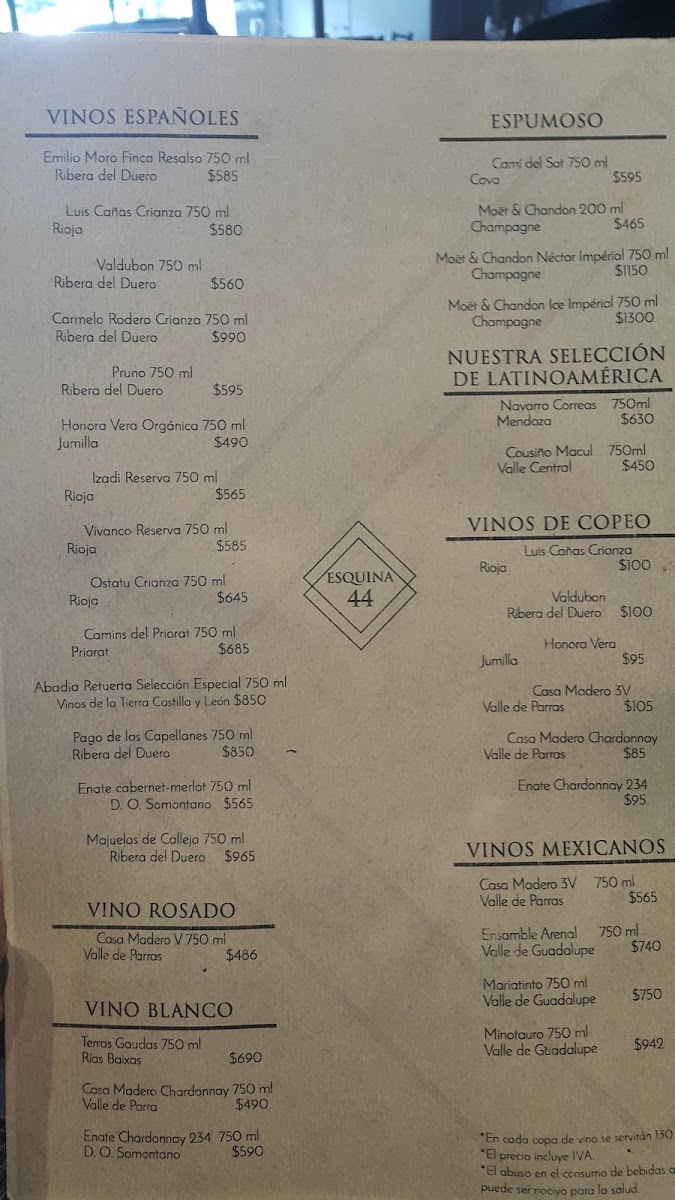 Menu Esquina 44-5