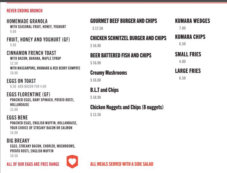 Menu Esquires Cafe - The Hub-1