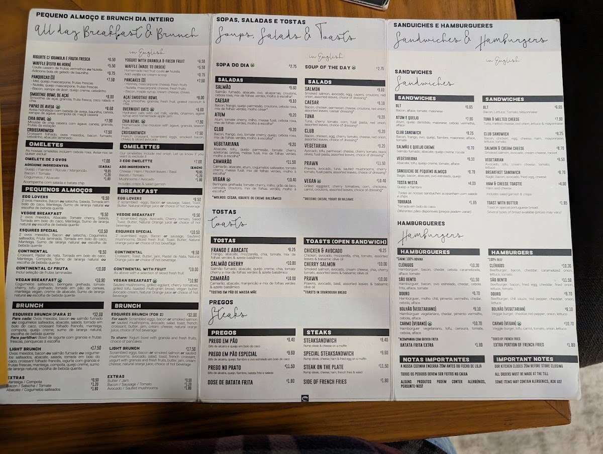 Menu Esquires Coffee Porto-3