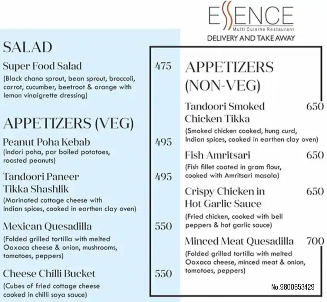 Menu Essence Restaurant-1