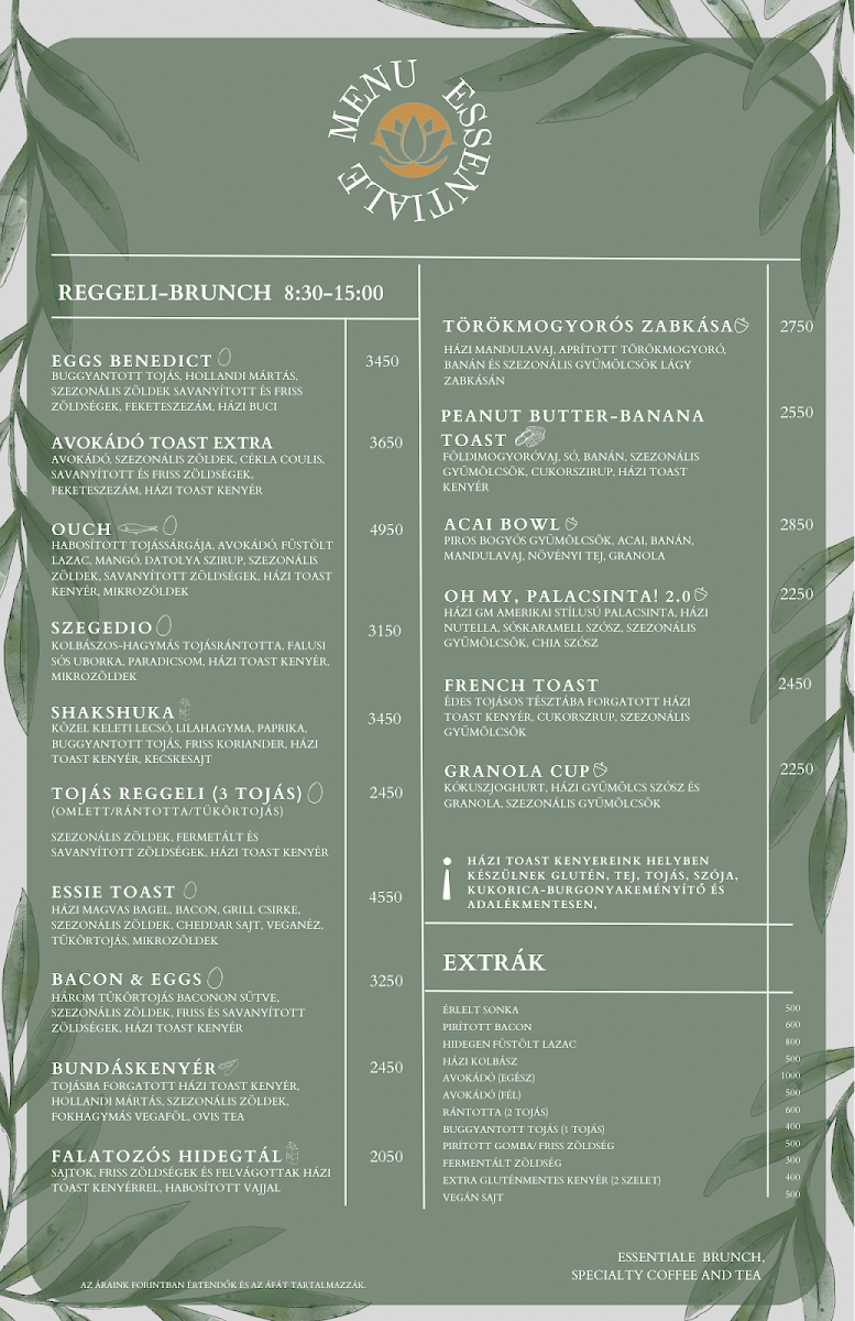 Menu Essentiale Brunch, Specialty Coffee And Tea-1