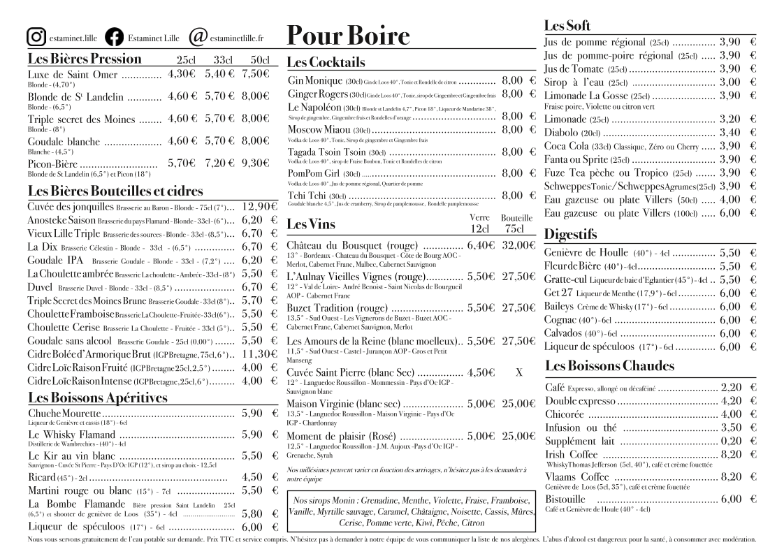 Menu Estaminet Au Vieux De La Vieille-2