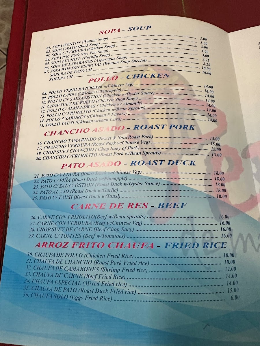 Menu Estrellita Del Sur-1