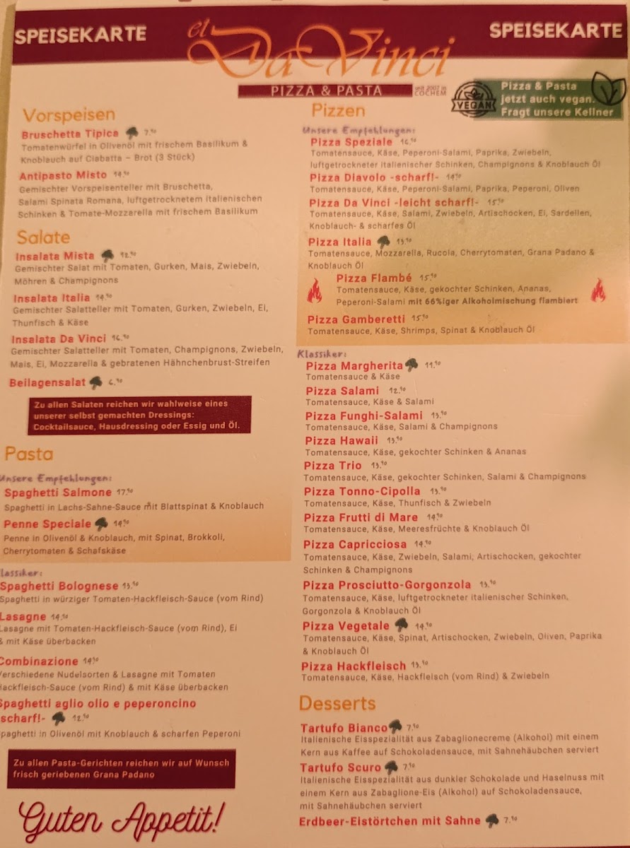 Menu Et Da Vinci Cochem-1
