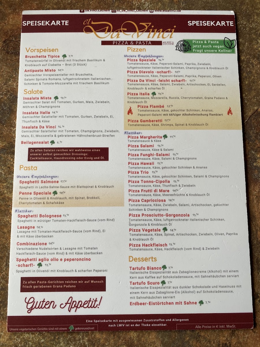 Menu Et Da Vinci Cochem-5