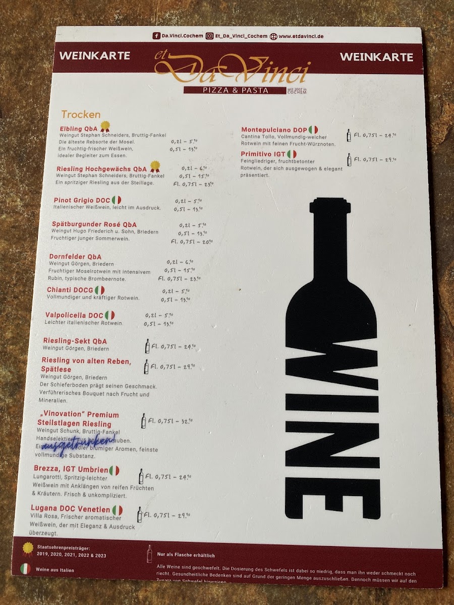 Menu Et Da Vinci Cochem-6