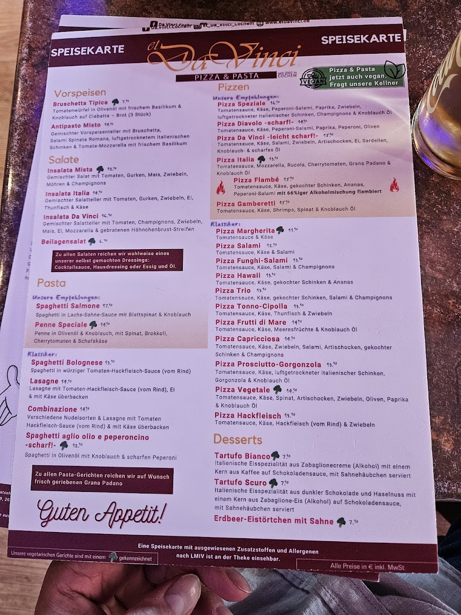 Menu Et Da Vinci Cochem-7