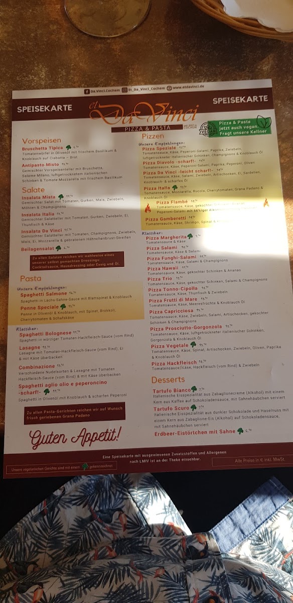 Menu Et Da Vinci Cochem-8