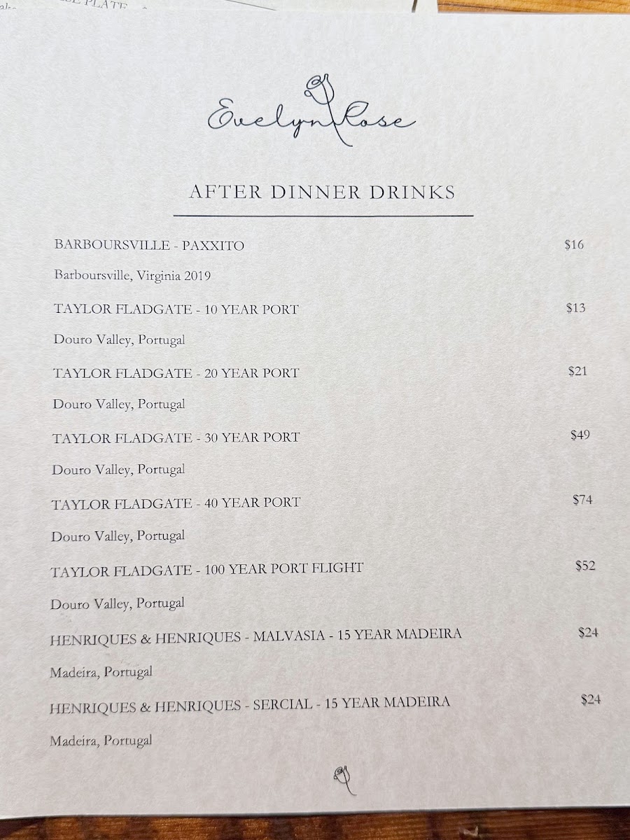 Menu Evelyn Rose-2