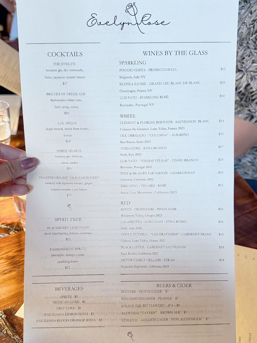 Menu Evelyn Rose-9