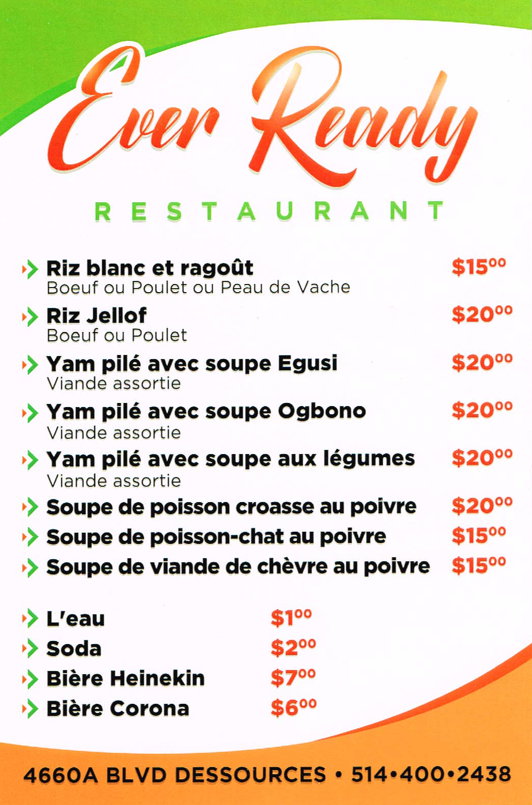 Menu Ever Ready Restaurant-1