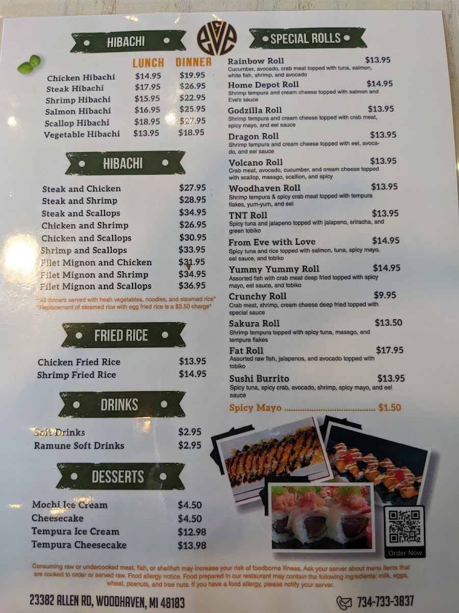 Menu Eve's Sushi & Hibachi-1