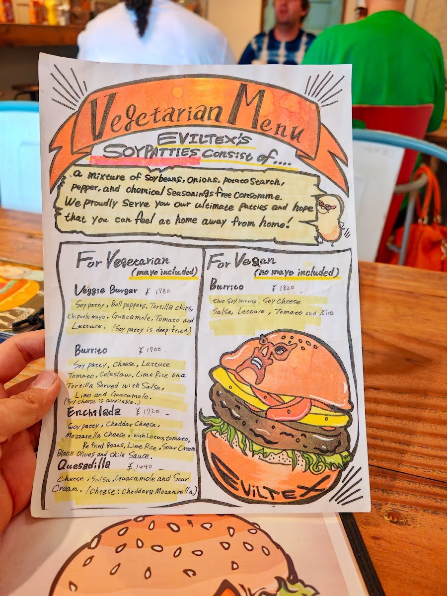Menu Eviltex Hamburgers & Tex-Mex-1