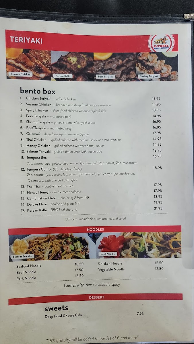 Menu Express Sushi & Teriyaki-10