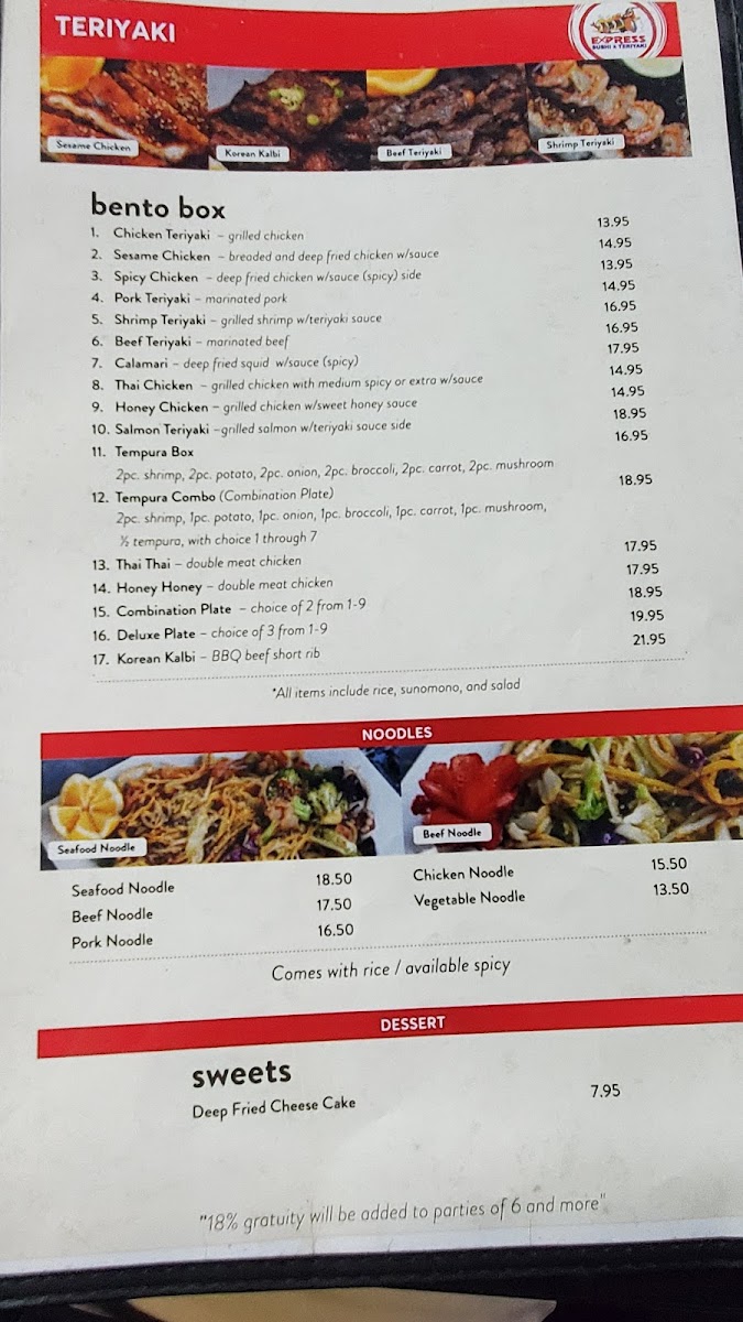 Menu Express Sushi & Teriyaki-5