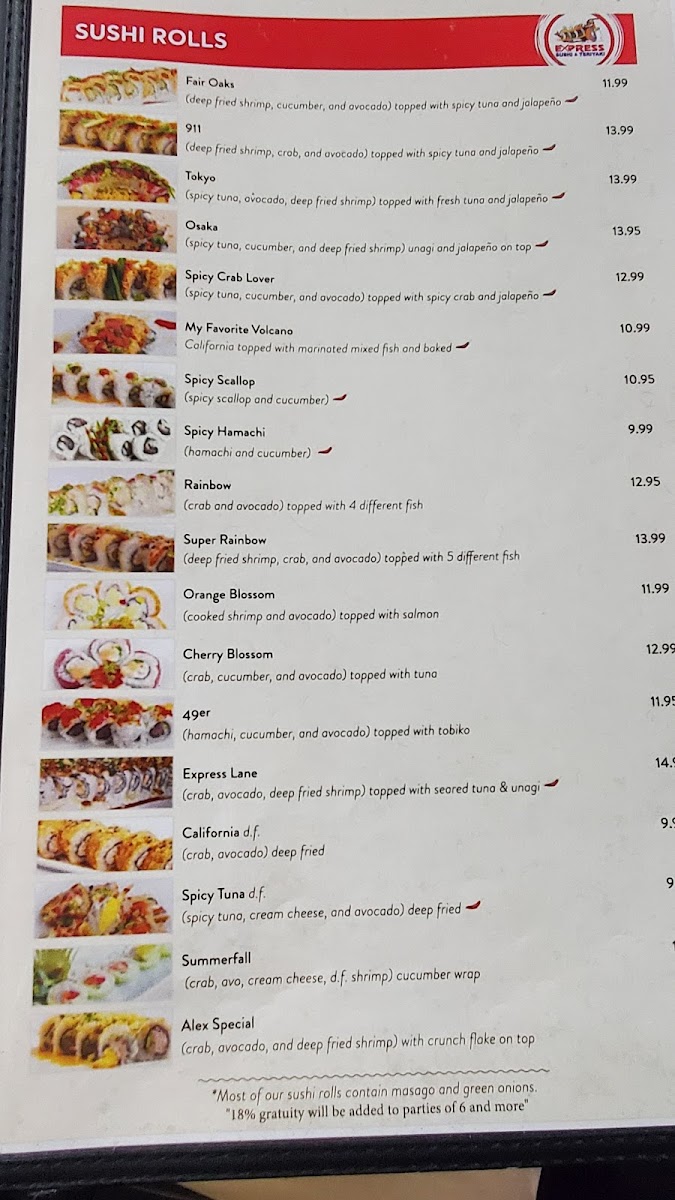 Menu Express Sushi & Teriyaki-9