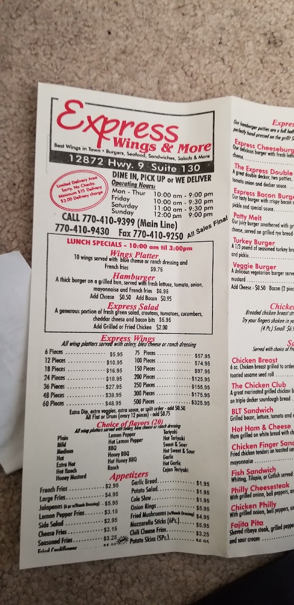 Menu Express Wings & More-4