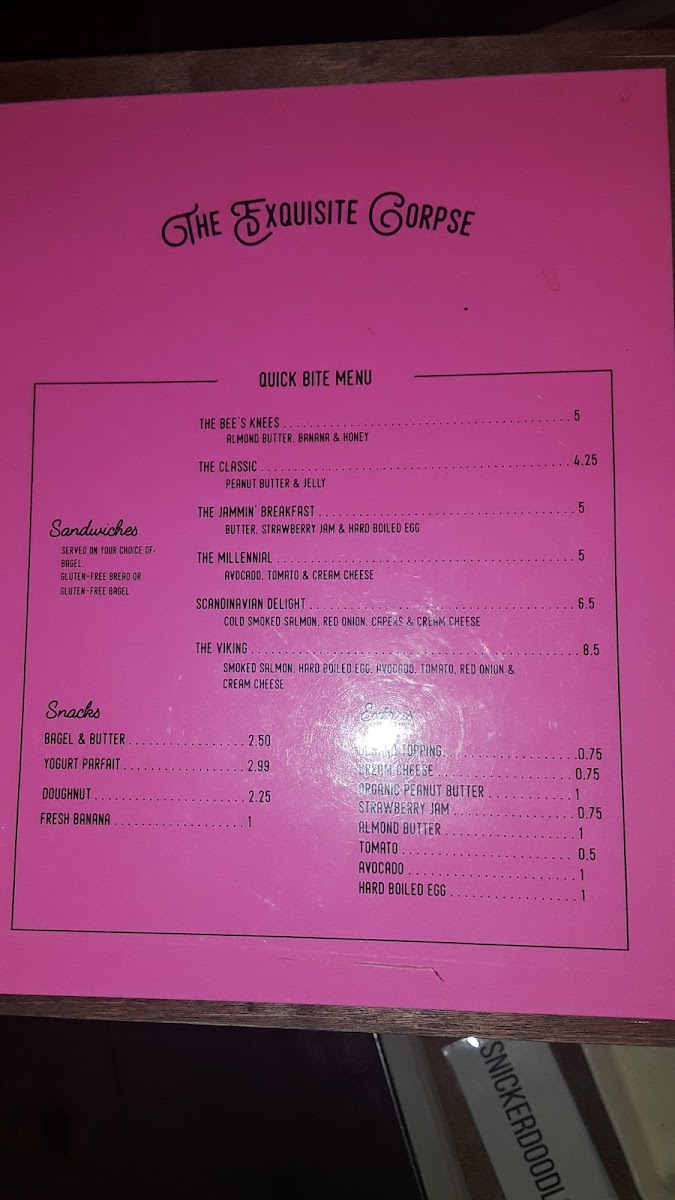 Menu Exquisite Corpse Coffee House-8