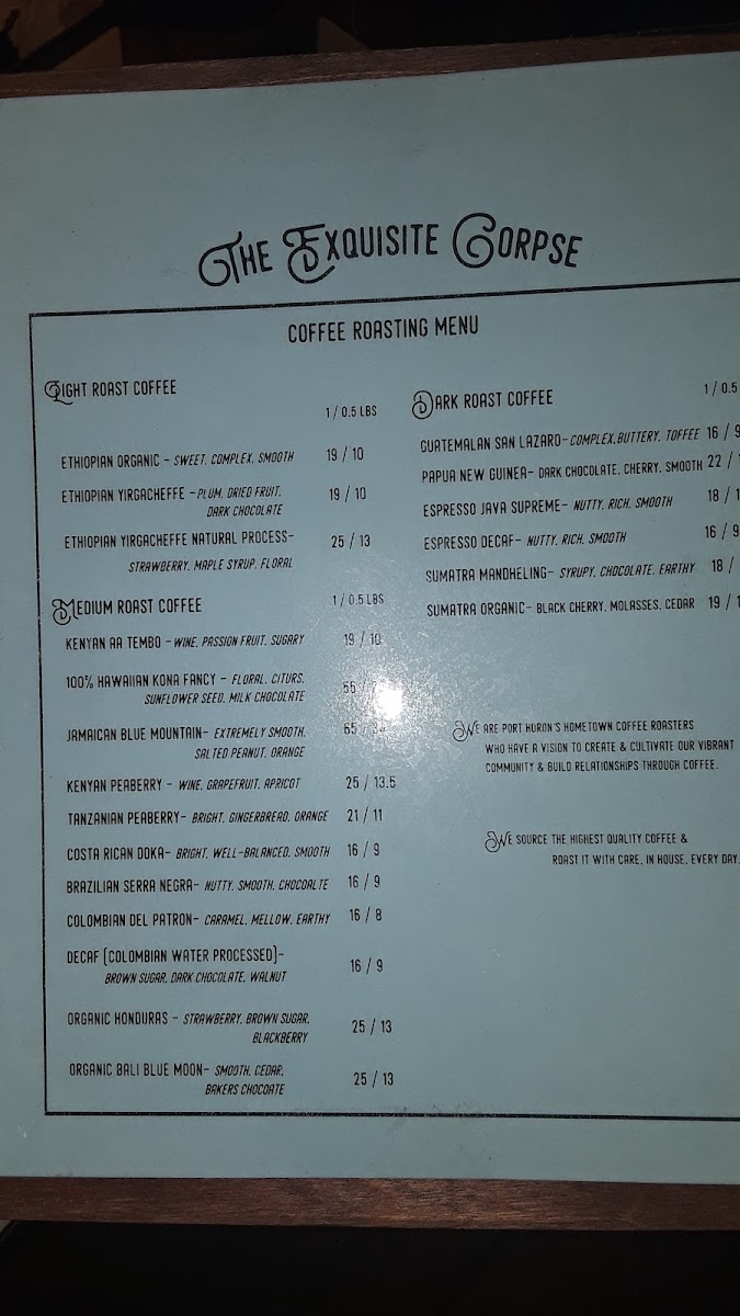 Menu Exquisite Corpse Coffee House-9