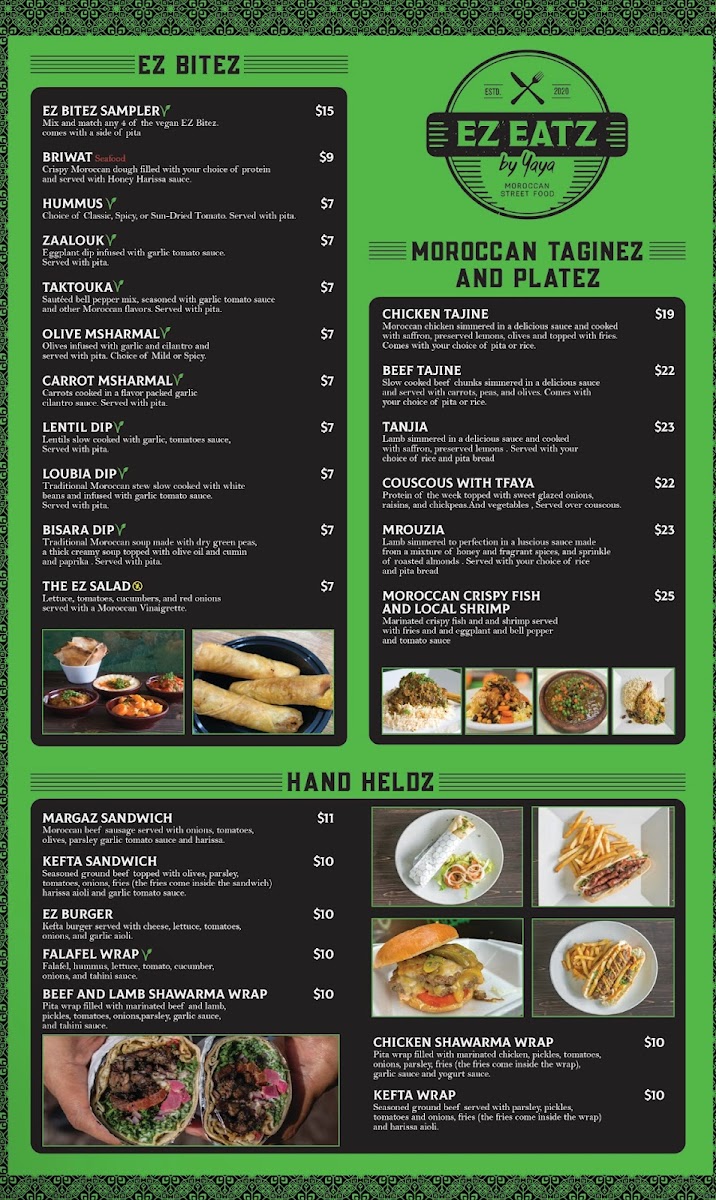Menu Ez Eatz By Yaya-1