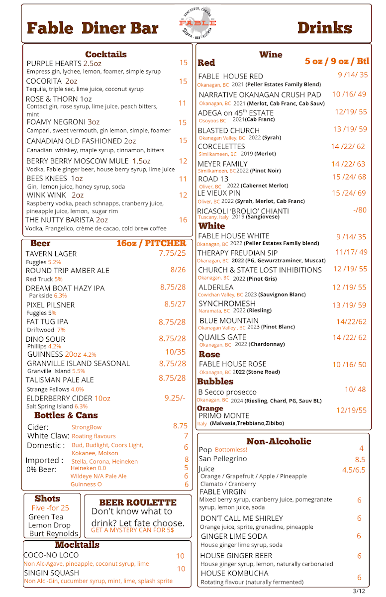 Menu Fable Diner & Bar-1