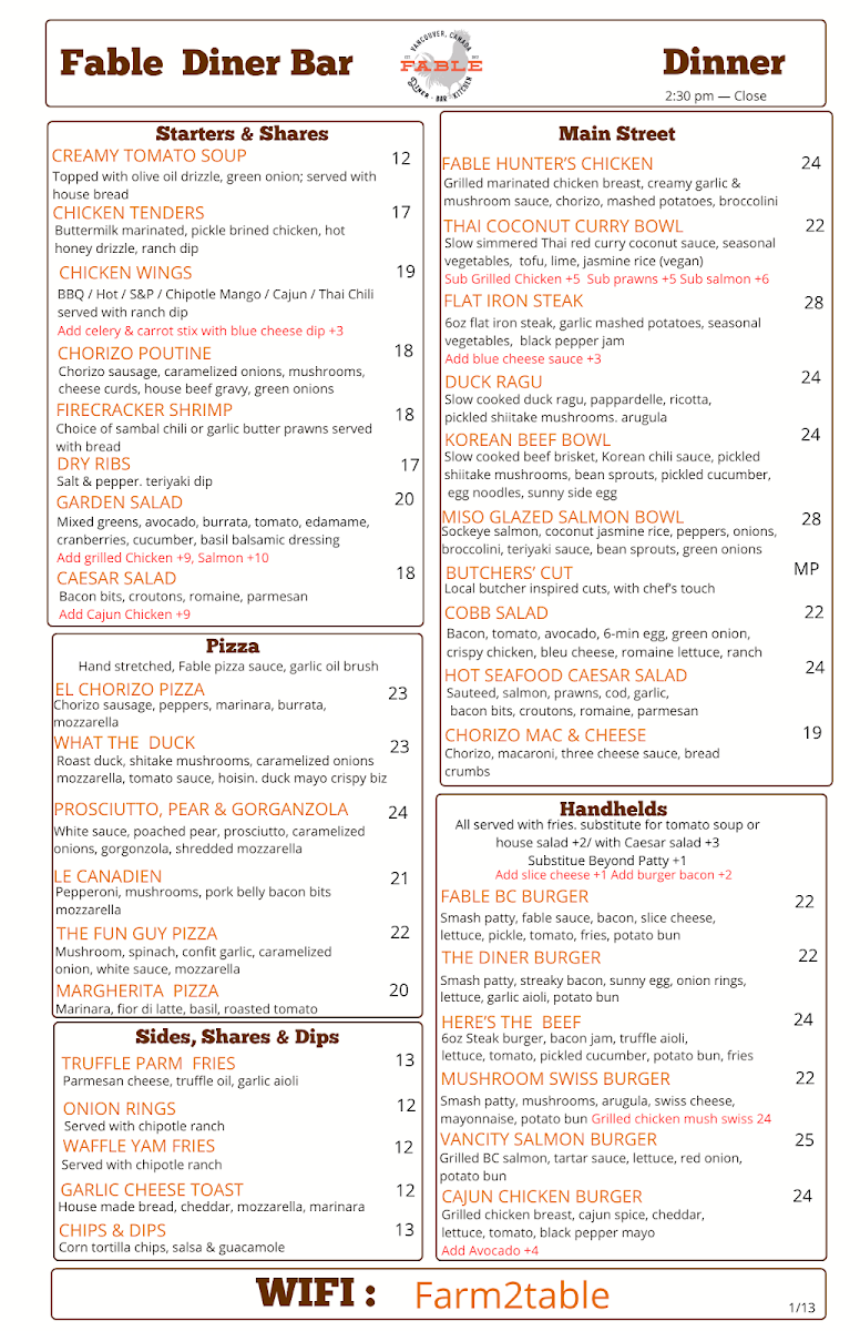 Menu Fable Diner & Bar-3