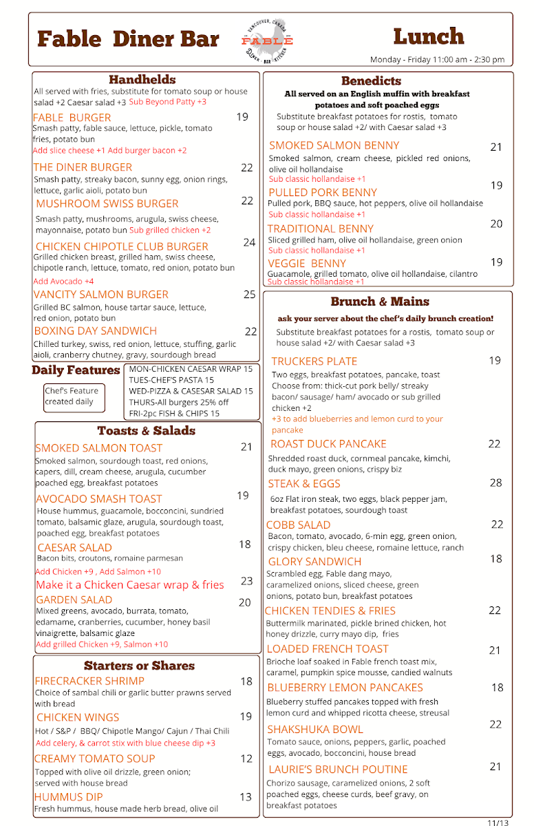 Menu Fable Diner & Bar-4