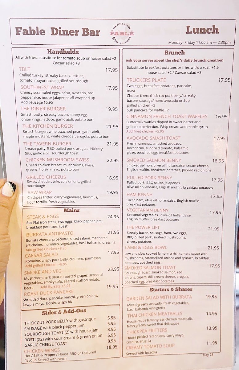 Menu Fable Diner & Bar-6