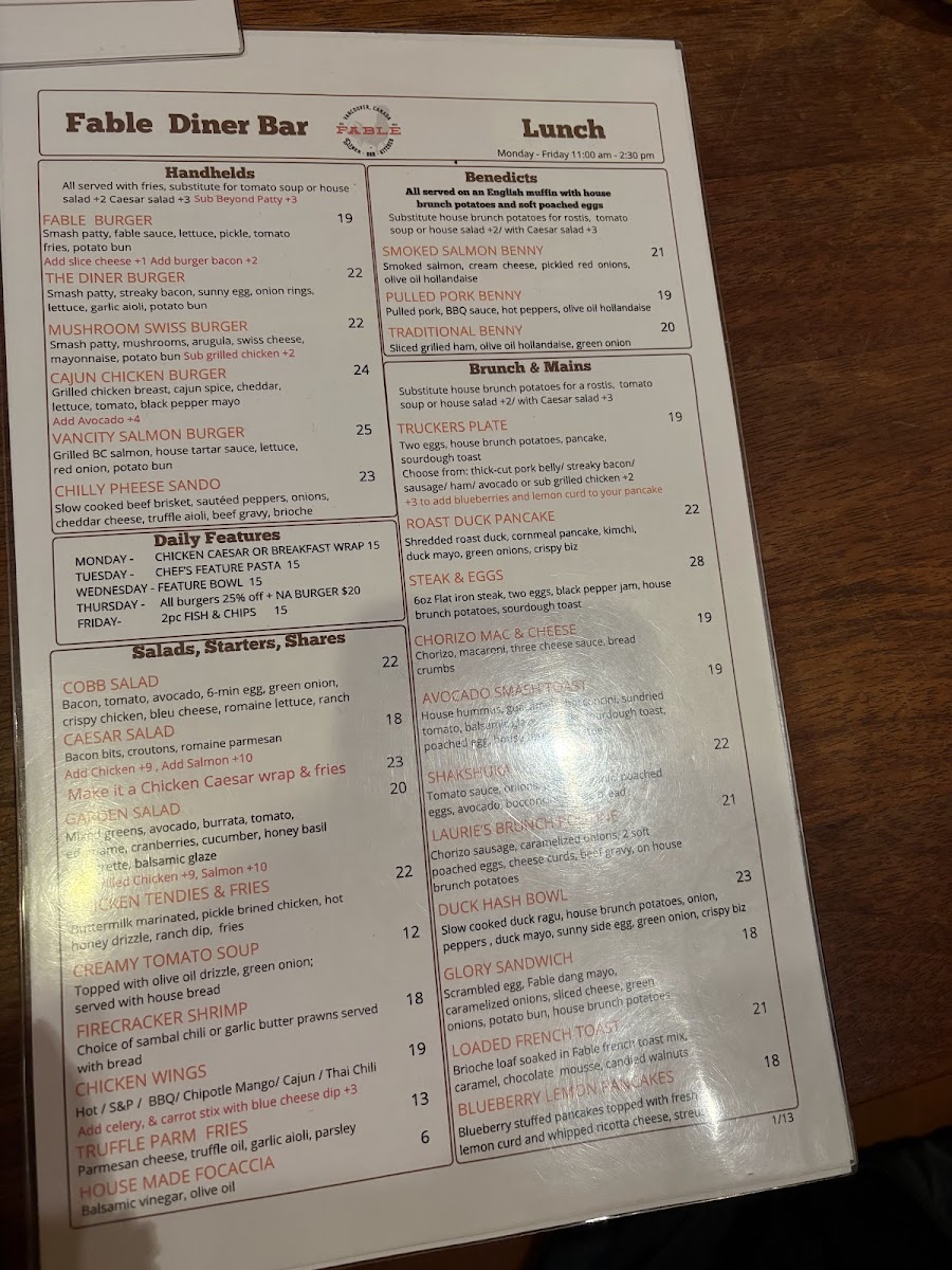 Menu Fable Diner & Bar-8
