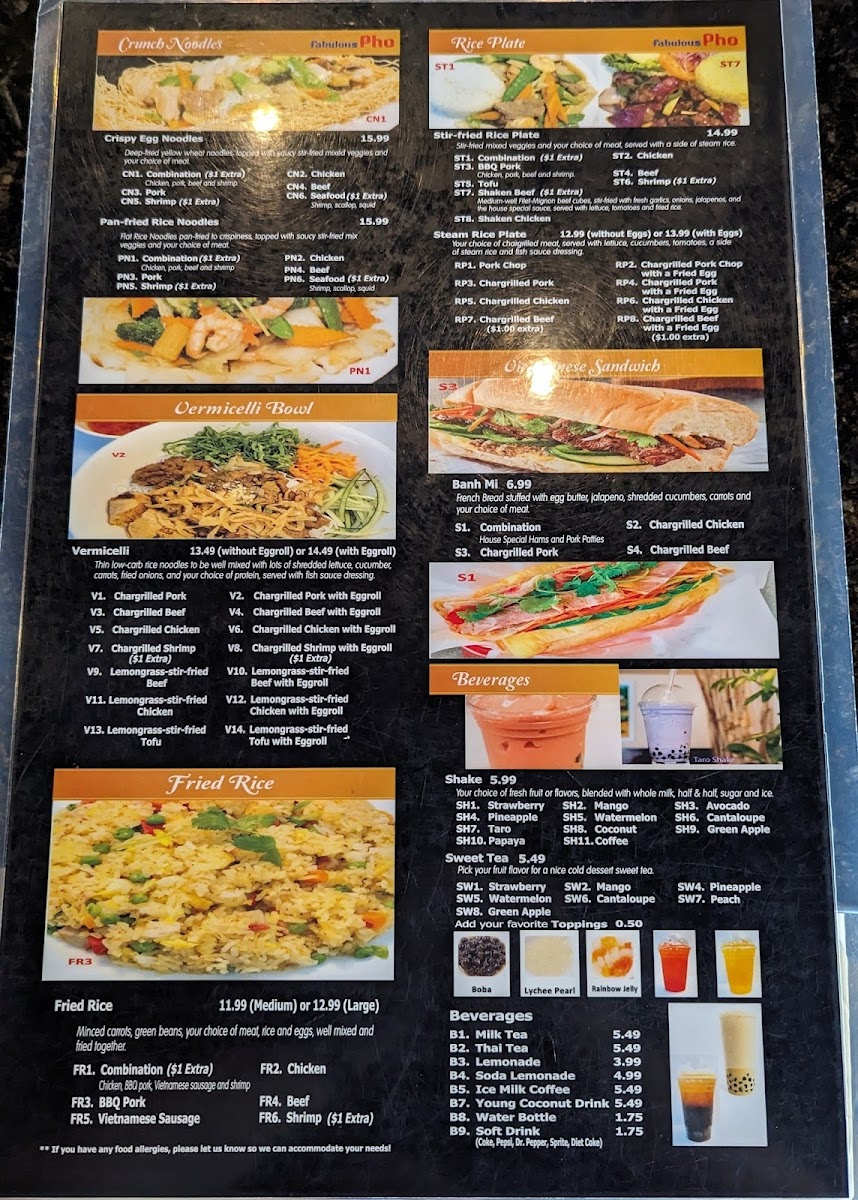 Menu Fabulous Pho Vietnamese Restaurant-6
