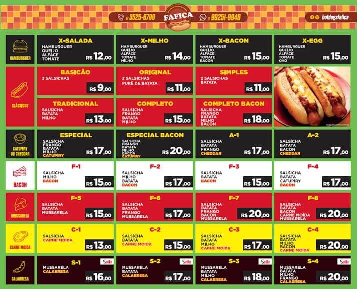 Menu Fafica Hot Dogs Hamburgueria-5