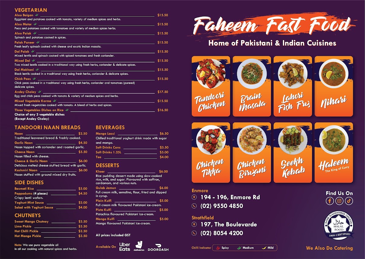 Menu Faheem Fast Food Strathfield-2