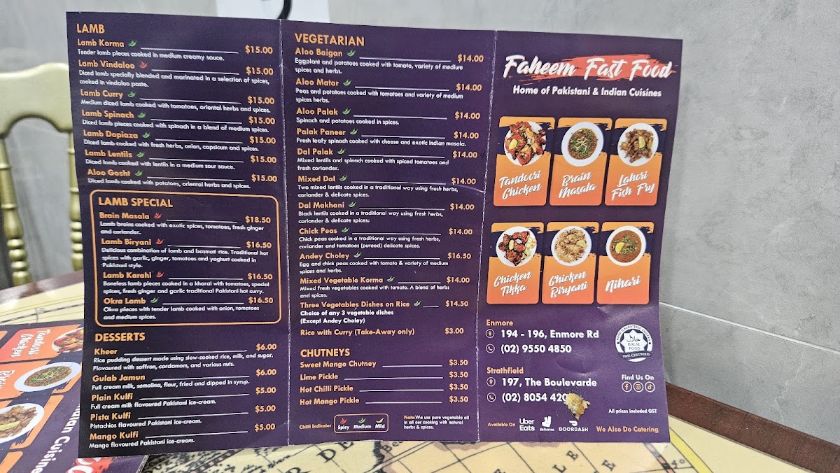 Menu Faheem Fast Food Strathfield-4