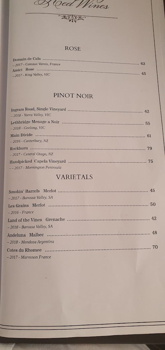 Menu Fairmont Restaurant / Steak House-2
