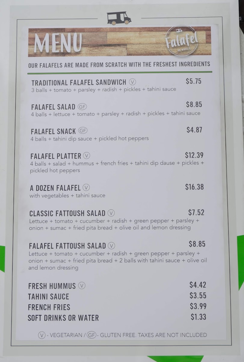 Menu Falafel On Wheels-8