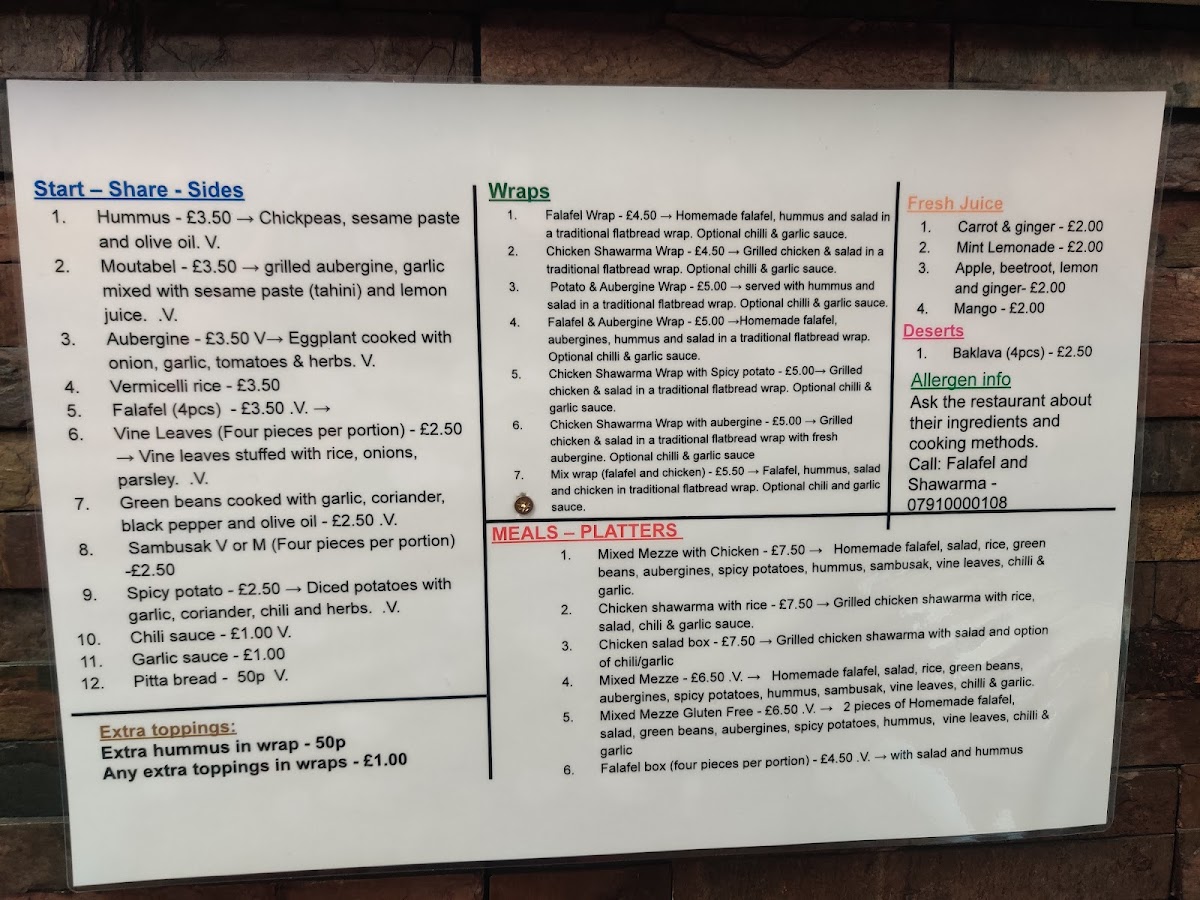 Menu Falafel & Shawarma London-1
