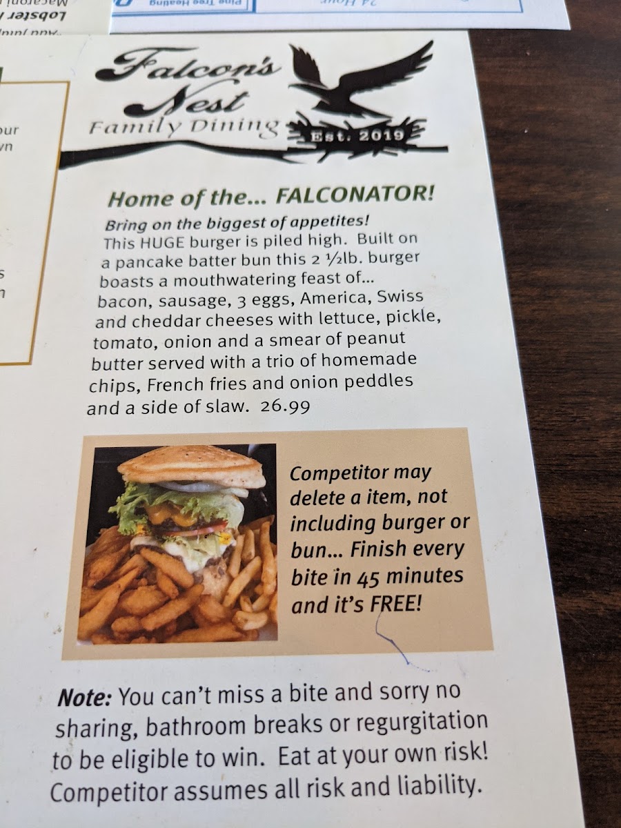 Menu Falcon’S Nest Family Dining-10