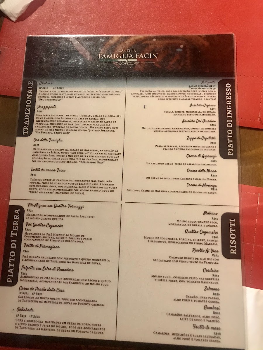 Menu Famiglia Facin Casa Florenca (Bela Vista)-8