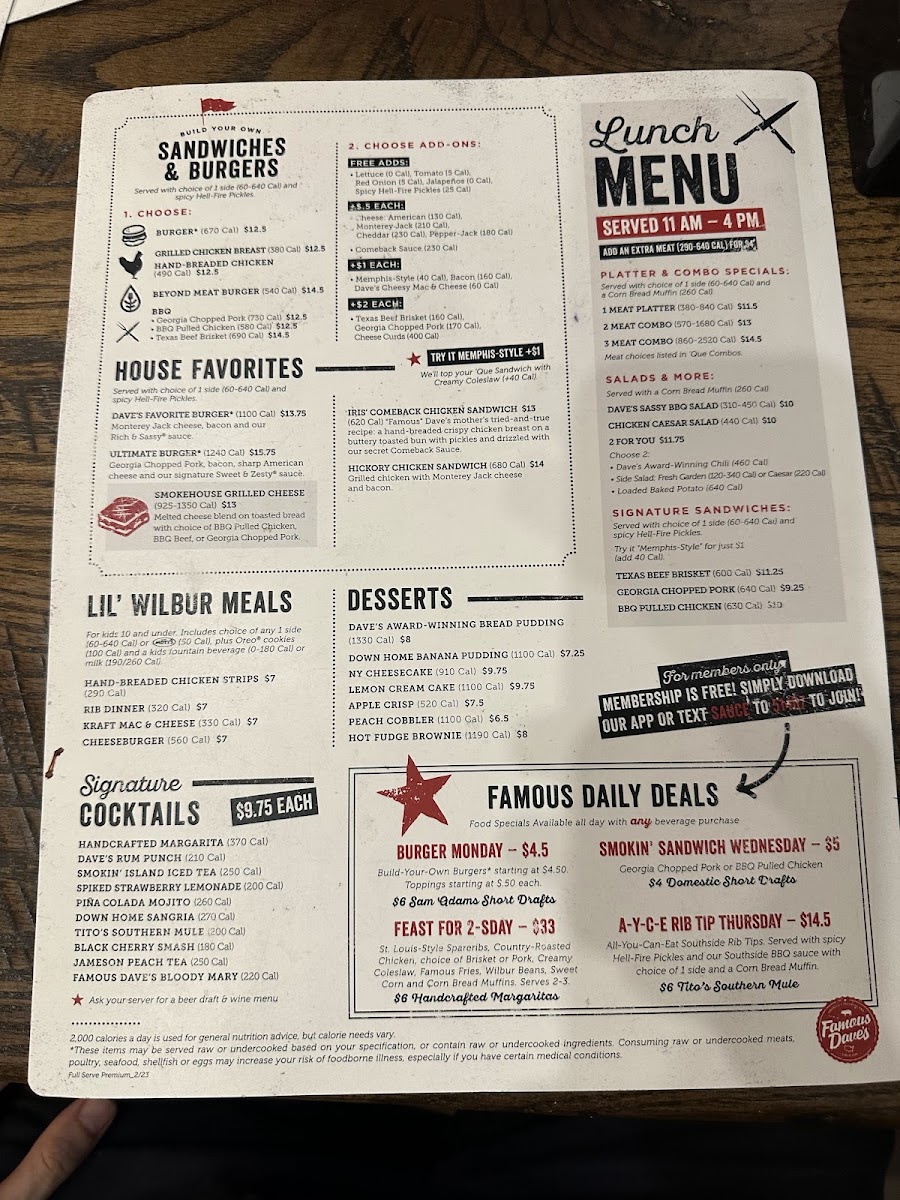 Menu Famous Dave's Bar-B-Que-3