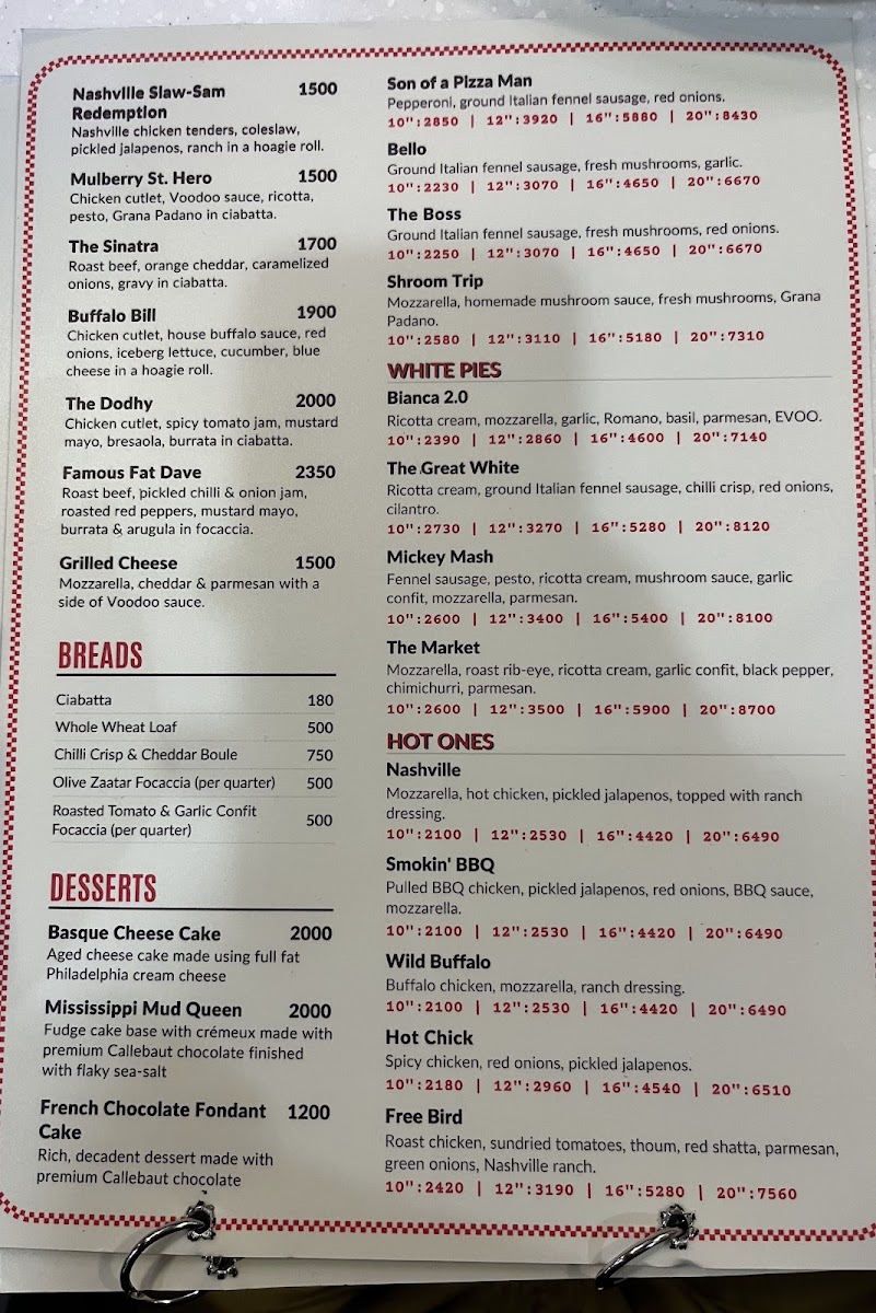 Menu Famous O's Pizza - Dha-1