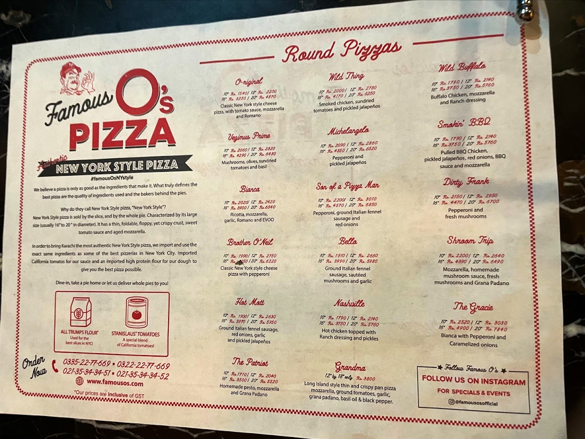 Menu Famous O's Pizza - Dha-2