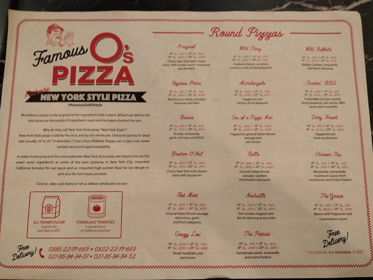 Menu Famous O's Pizza - Dha-3
