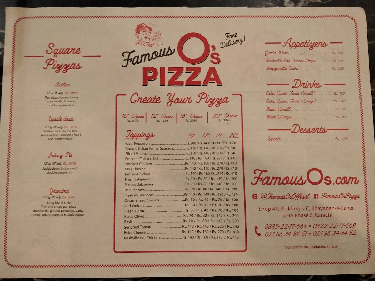 Menu Famous O's Pizza - Dha-4