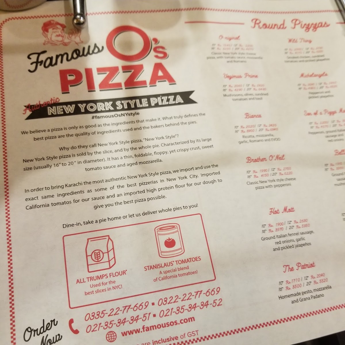 Menu Famous O's Pizza - Dha-7